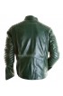 New Superman Green Leather Jacket For Men